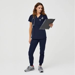 Large - Navy - FIGS scrubs Set - Top and Jogger Pants